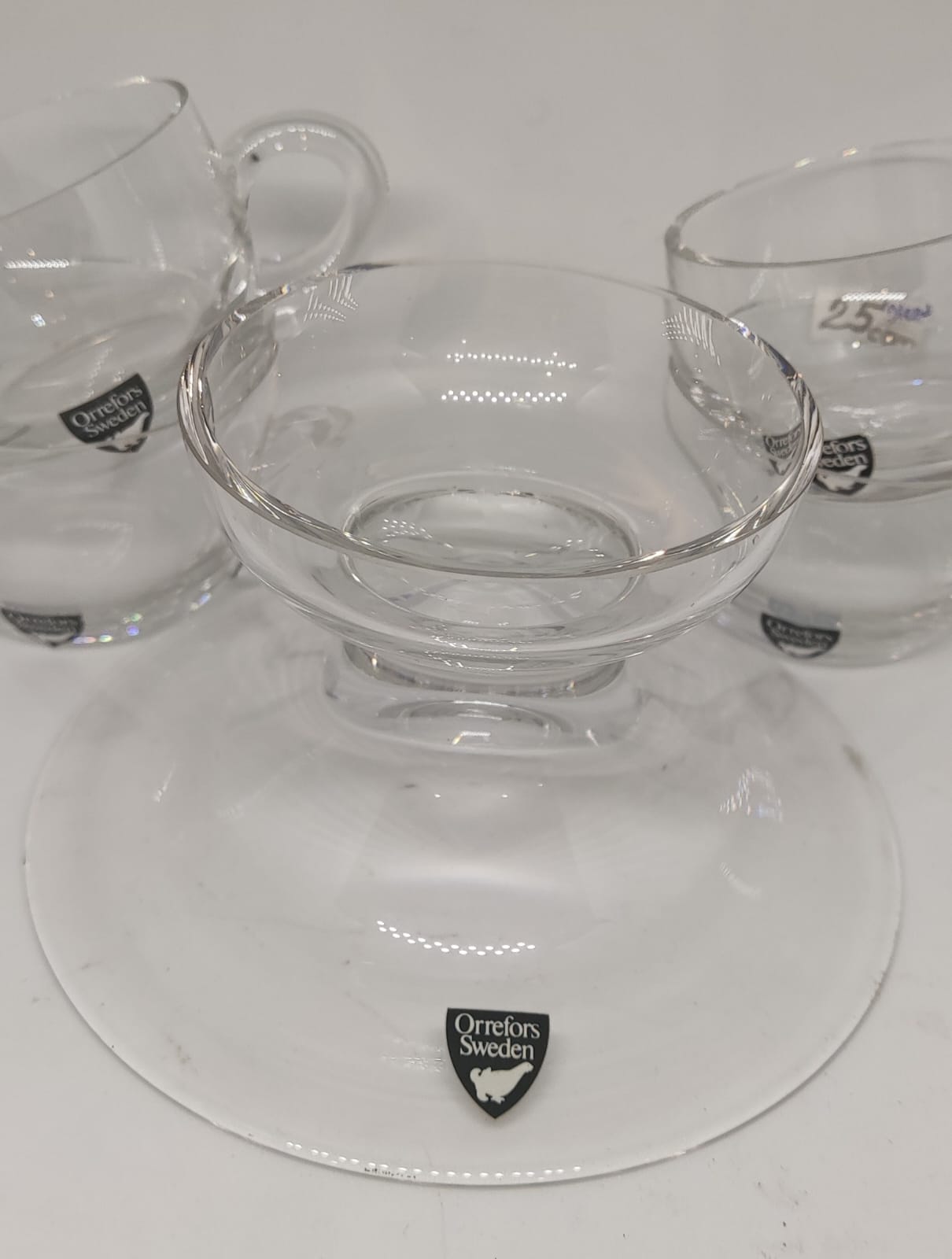 Svečturis un 6 krūzes (Orrefors Sweden)