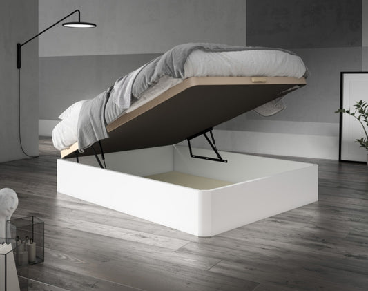 Gultas bāze ar uzglabāšanas kasti (balta)
